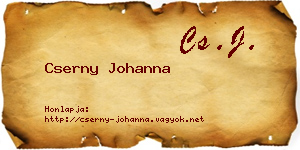 Cserny Johanna névjegykártya